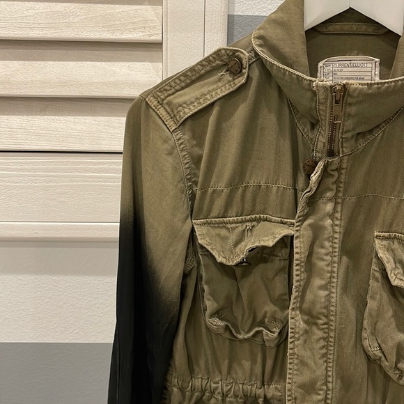 Current/Elliott the lone soldier military jacket w/ ombré coated sleeves, cotton - Picture 4 of 17